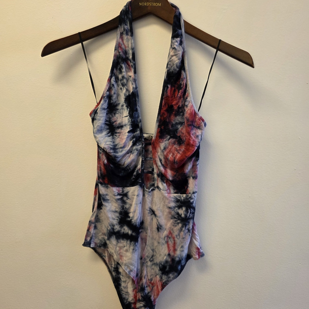 Tie-Dye Halter Bodysuit